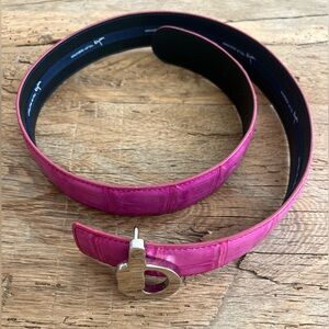 Bijan Belt Purple/Fuchsia color and silver b buckle